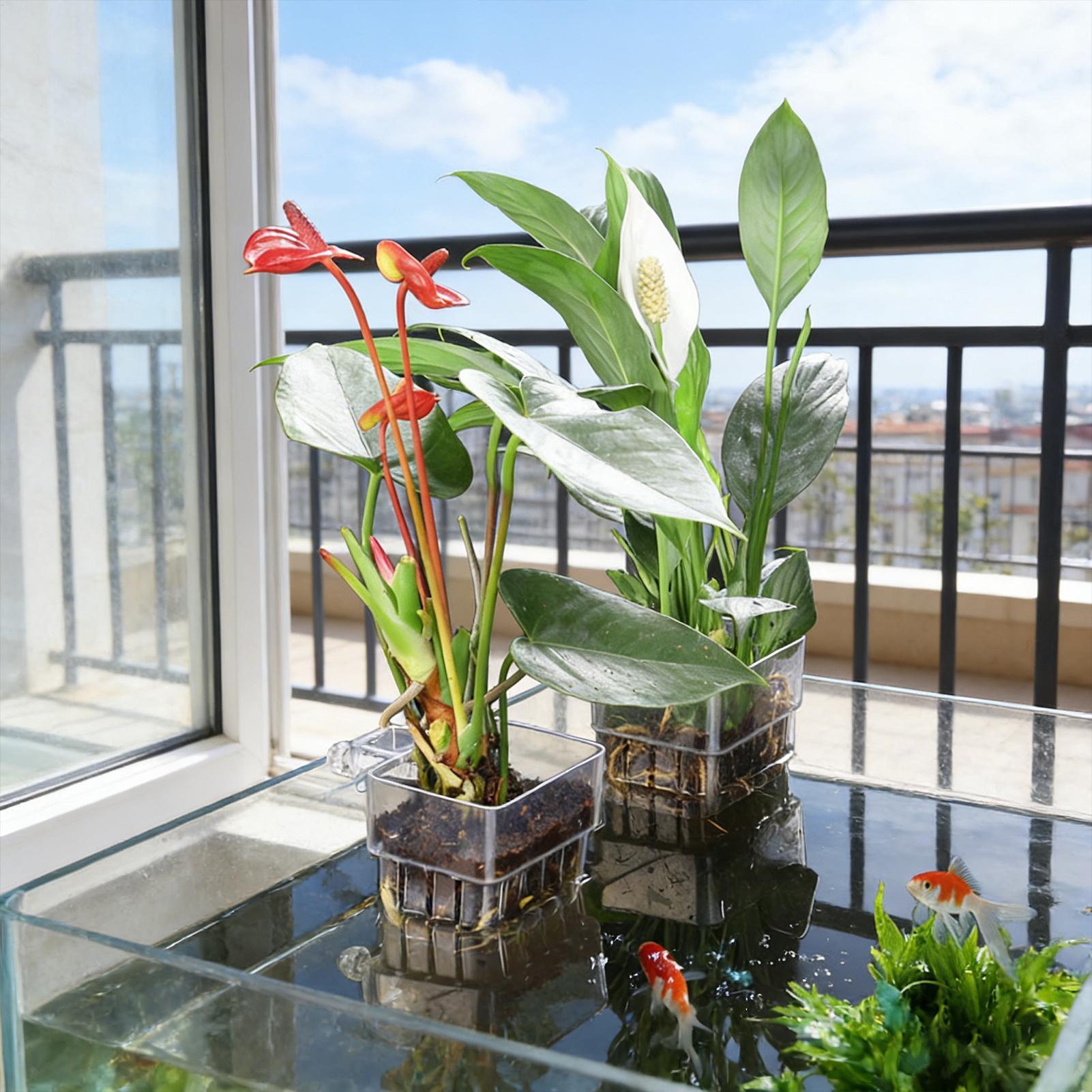Aquarium Plant Basket Transpar - đánh giá và giá Aquarium Plant Holder